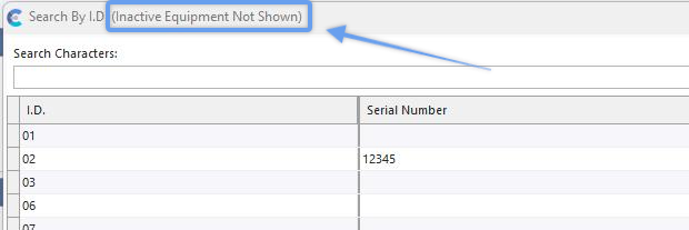 Note for Inactive Equipment Filter