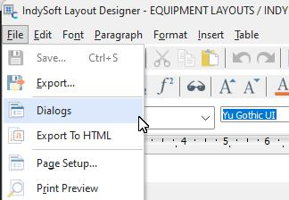 Layout Designer - Locate Dialogs