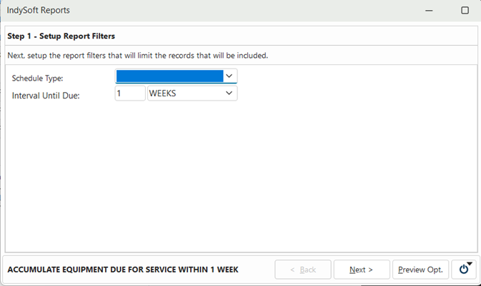 Standard Reports - Setup Report Filters