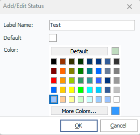 Add/Edit Status Dialog