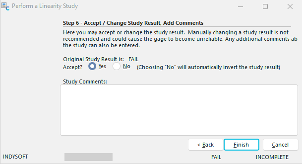 Step 6 - Accept/Change Study Result, Add Comments