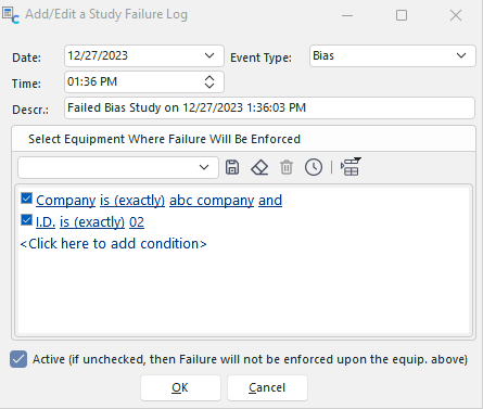 Add/Edit a Study Failure Log