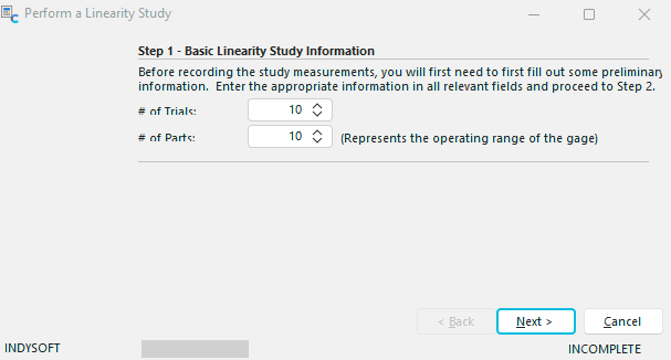Linearity Study - Step 1