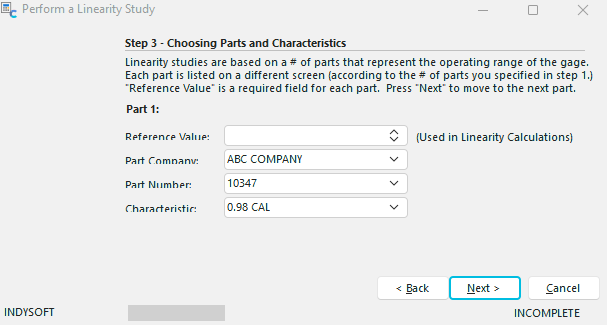 Step 3 - Choosing Parts and Characteristics