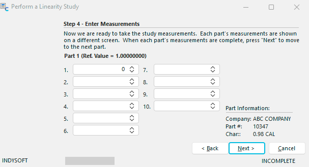 Step 4 - Enter Measurements