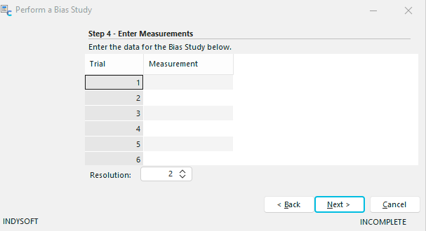 Step 4 - Enter Measurements