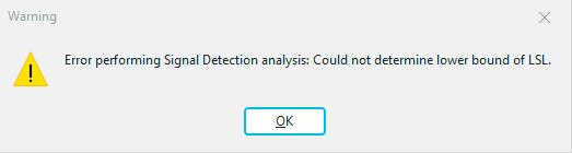 Signal Detection Analysis Error - Example