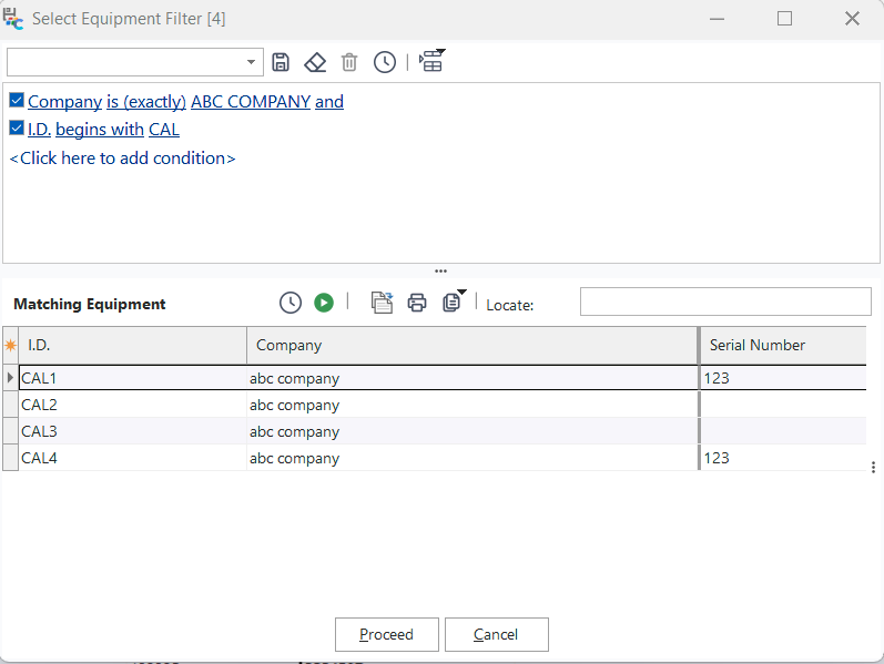 Sync Map Export from Export/import Module - Select Equipment Filter.