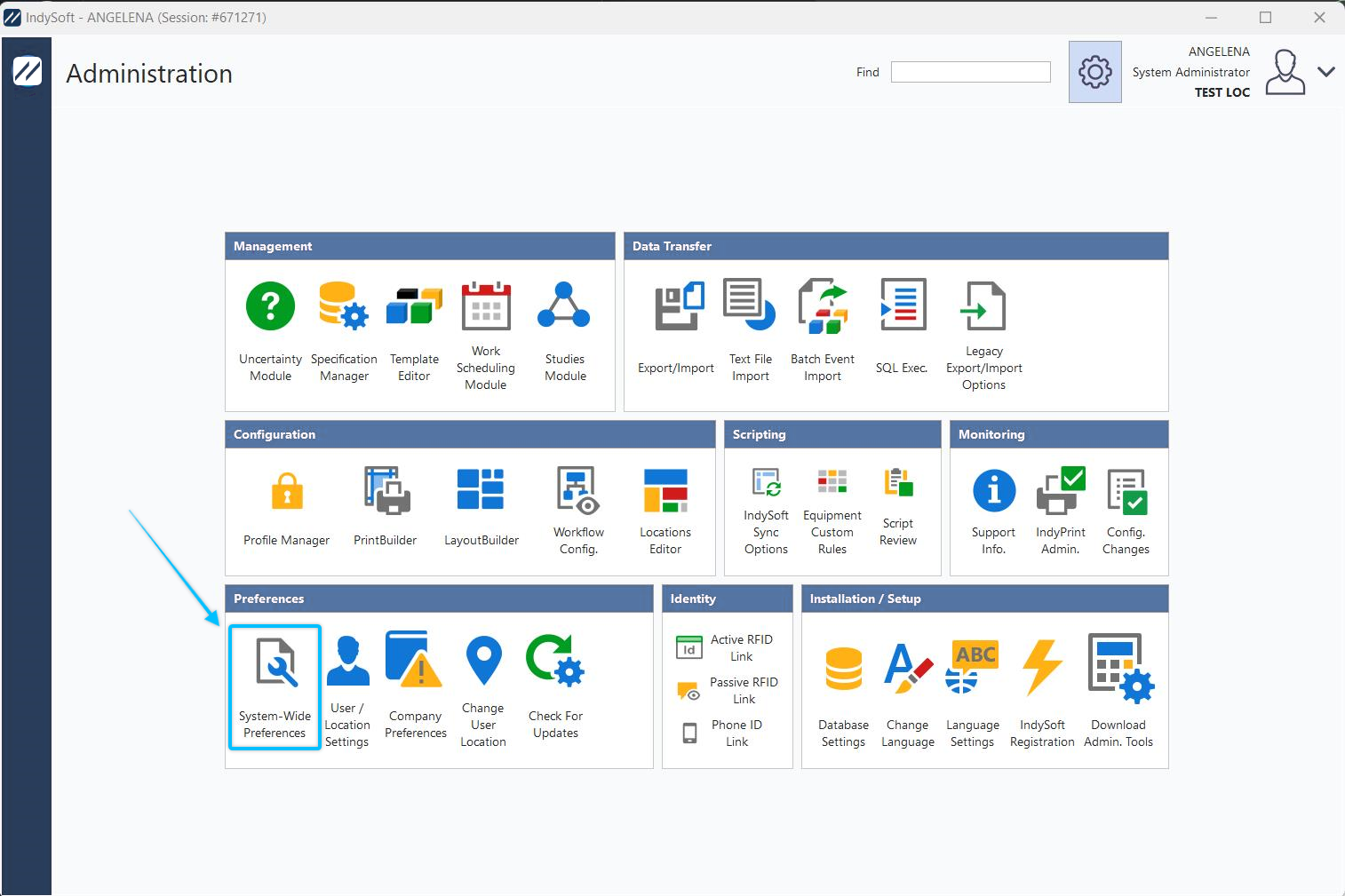 Launch System-Wide Preferences From Admin Panel