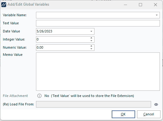 Add/Edit User Variable