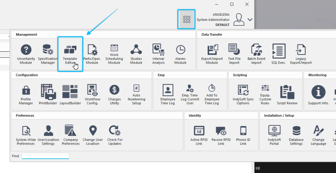 Template Editor Link - Admin Panel