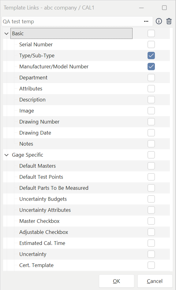 Template Link Docking Panel