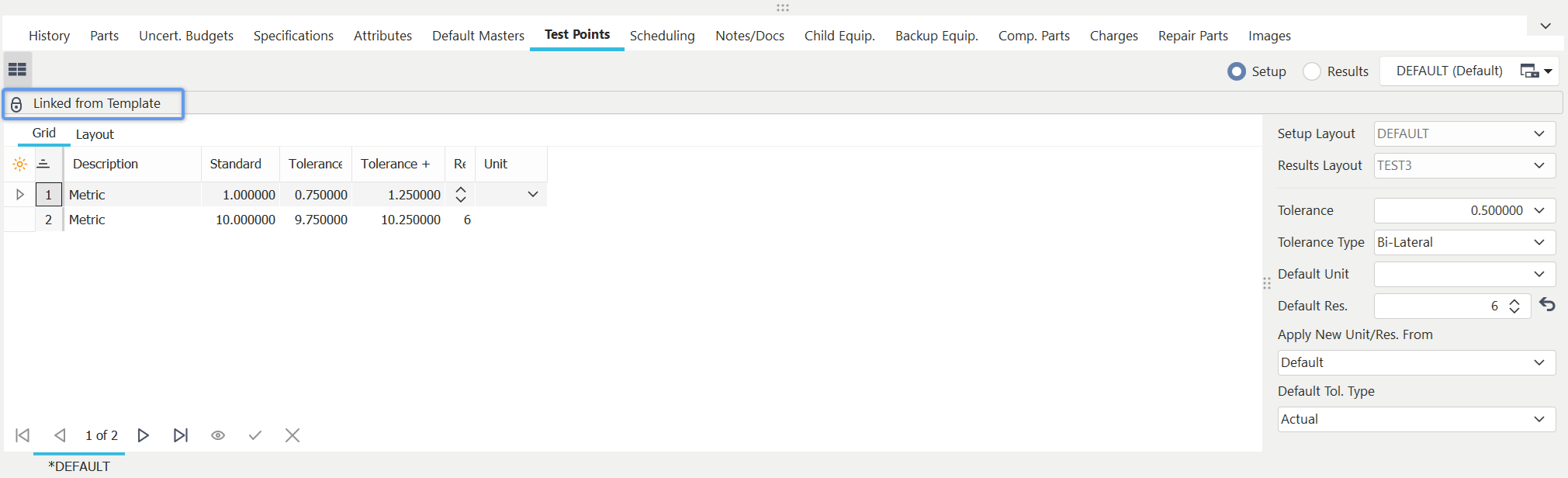 Example - Default Masters Linked to Template