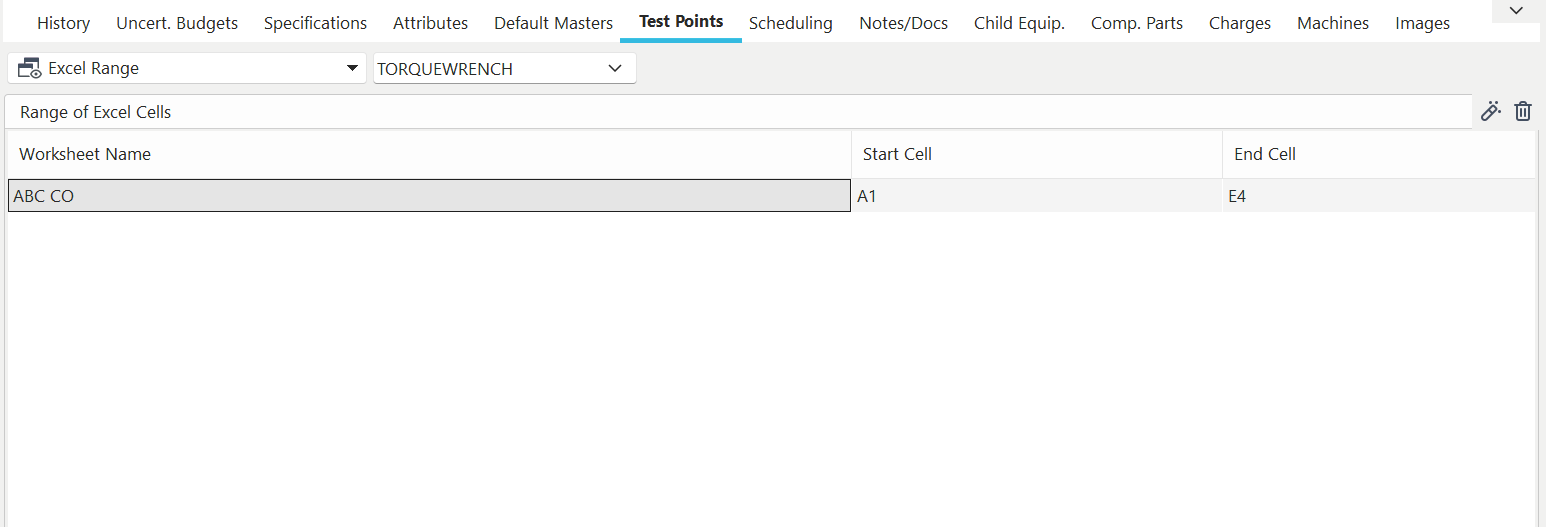 Excel Range-Based Test Points