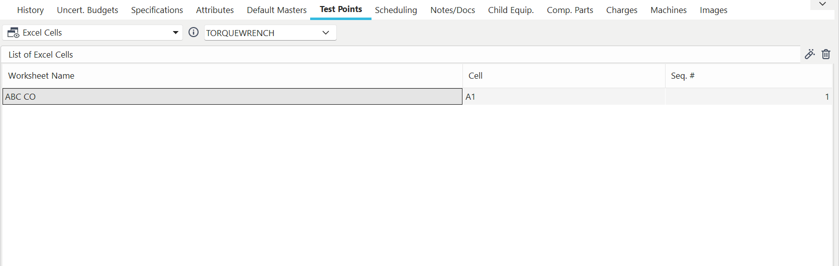 Excel Cell-Based Test Points