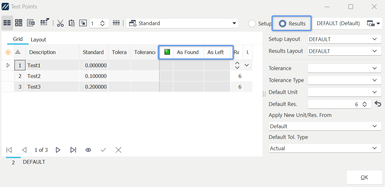 Example 'Results Grid'