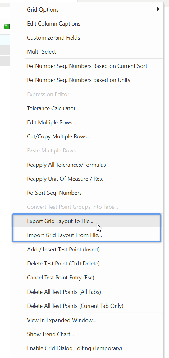Export/Import Grid Layout