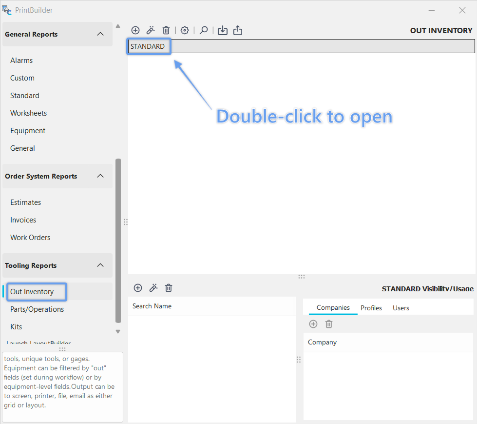 Navigate here to access the 'Out Inventory' search filter