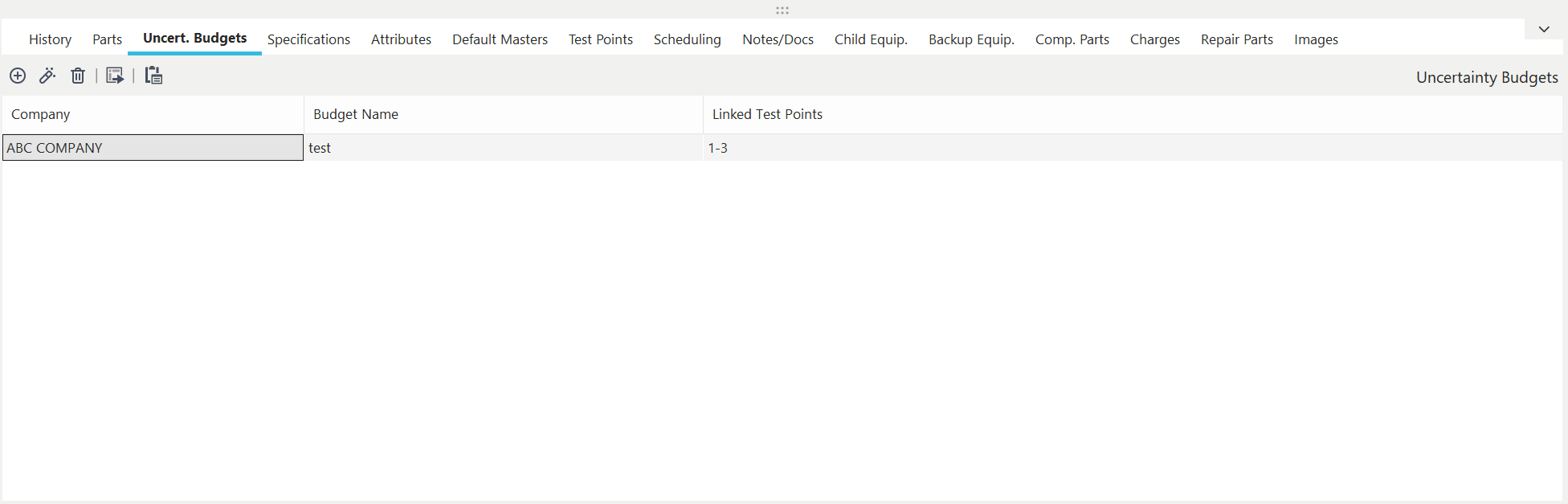 IndySoft Main Screen - Budgets Tab