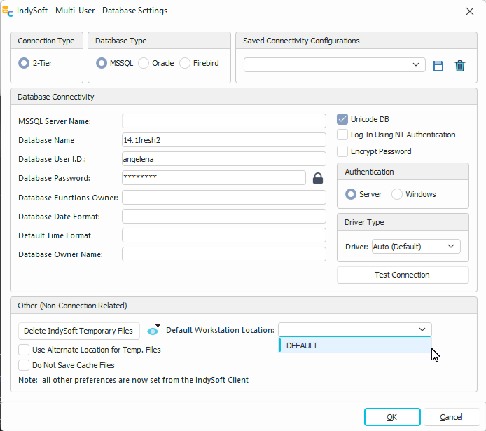 Default Workstation Location
