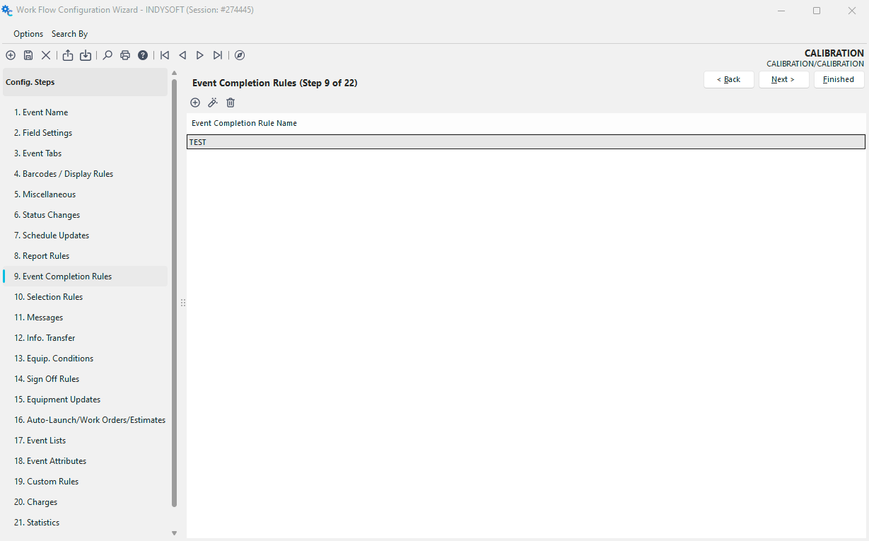 Configuration Wizard - Step 9 of 22 - Event Completion Rules