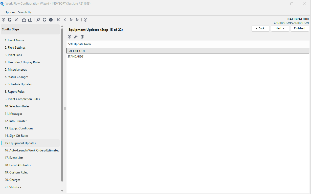 Configuration Wizard - Step 15 of 22 - Equipment Updates