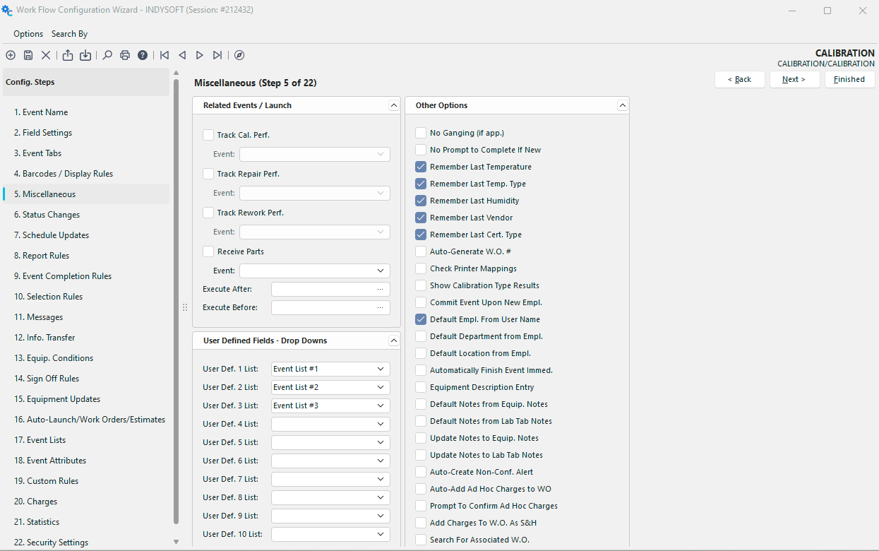 Miscellaneous (Step 5 of 22) - User-Defined Fields