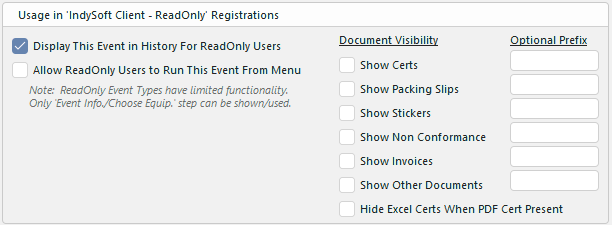 Usage in 'IndySoft Client - ReadOnly' Panel