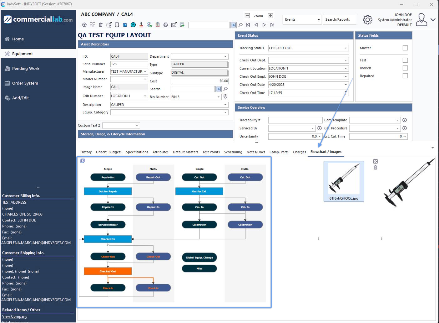 Example - Embedded Flowchart in Equipment View