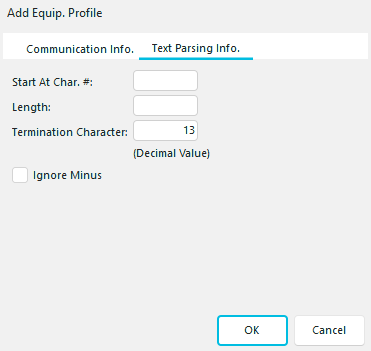 RS-232 Add Equip. Profile - Step 2