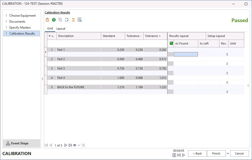 Calibration Results — with test points