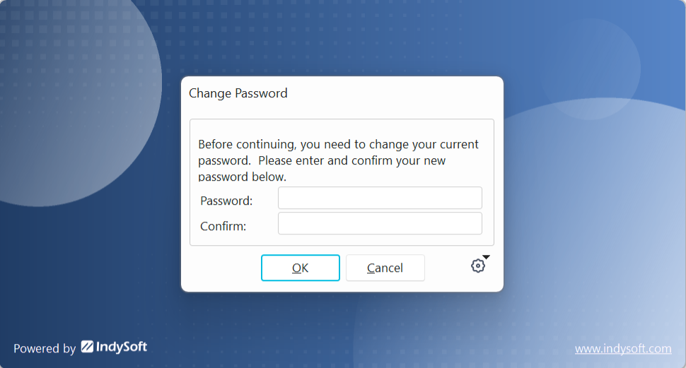 Change password dialog
