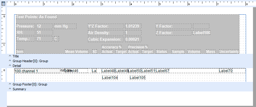 SubReport2 layout