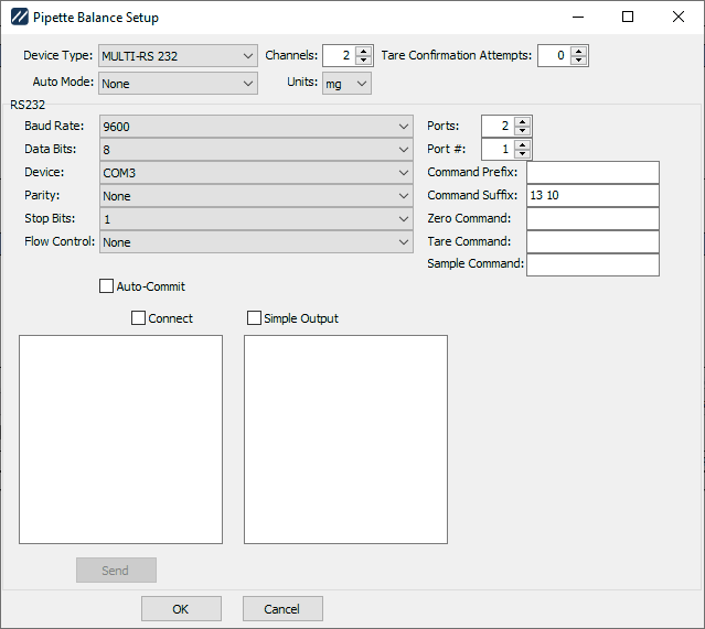 MULTI-RS-232 settings