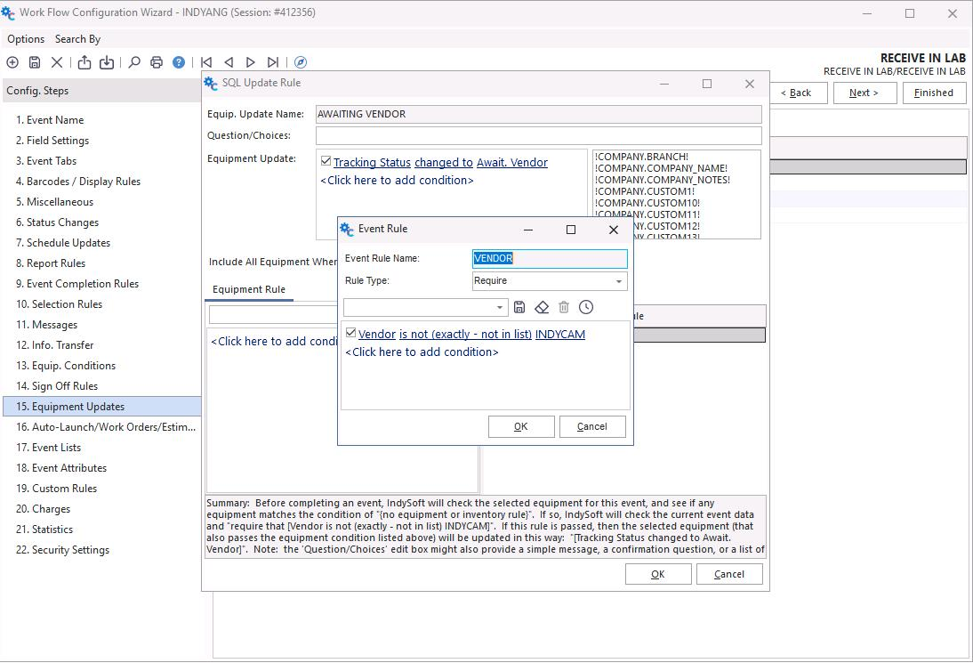 Workflow configuration for routing