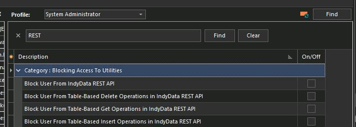REST API access in Profile Manager