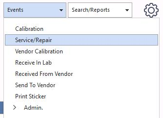 Events → Repair menu
