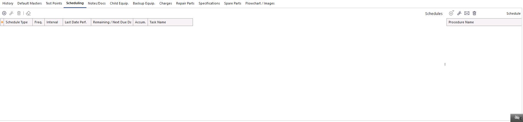 Scheduling tab