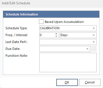 Add/Edit Schedule dialog