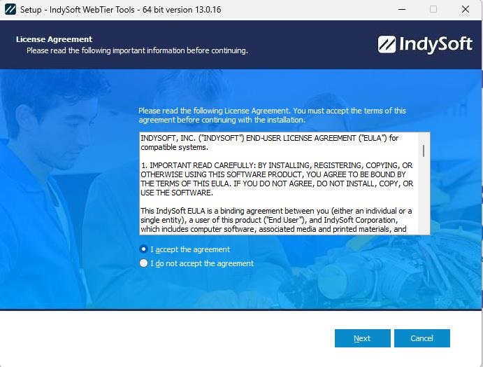 Initial Web-Tier Tools installation dialog