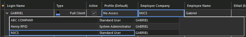Gabriel — No Access base profile with MJCS exception