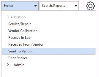 Send To Vendor event