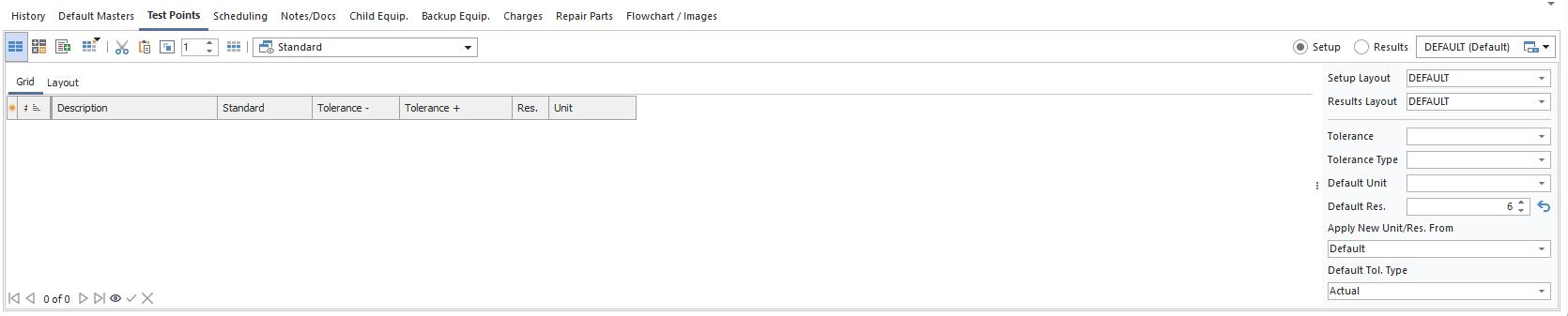 Test Points tab