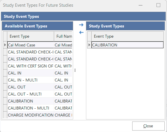 Study Event Types