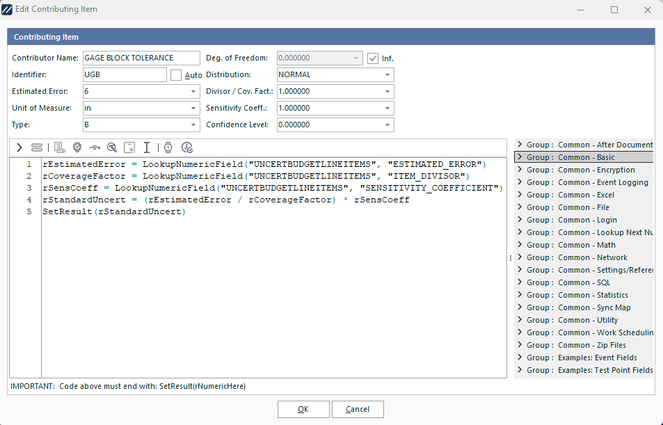 Insert/Edit Contributing Item - Auto Mode Off - Script Editor