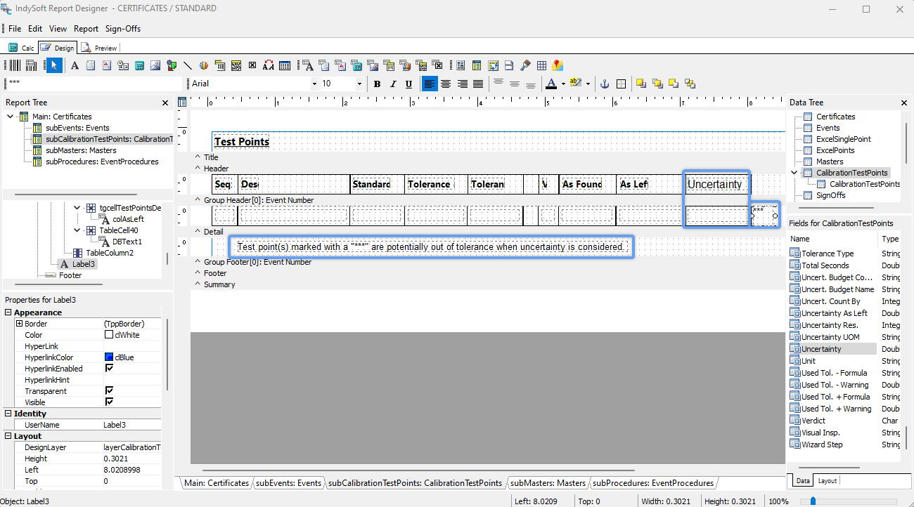 Adding Uncertainty Field to Certificate - Example