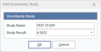 Add/Edit Uncertainty Study