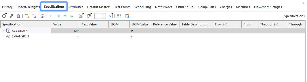 IndySoft Main Screen - Uncertainty Attributes Tab