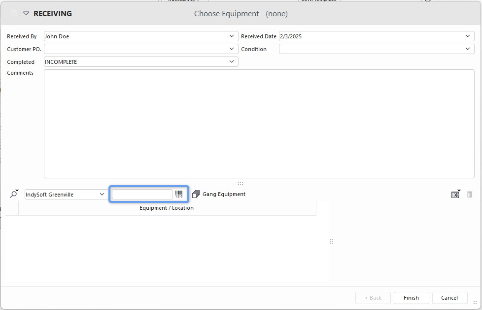 Scanning equipment into a multi-asset event