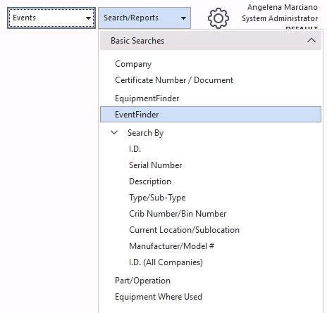 Event Finder filter